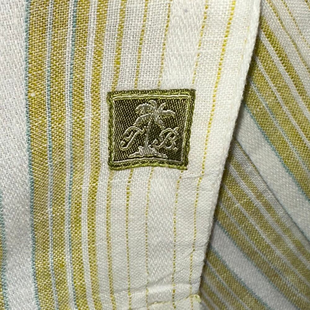 Tommy Bahama Men’s Linen Striped Green Long Sleeve Button Down Shirt Size XL - Picture 5 of 10
